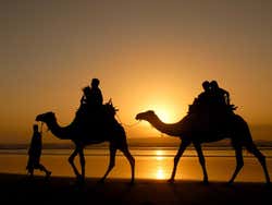 Essaouira, andando de camelo na praia