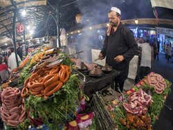 Barraca de comida em Jamaa el Fna